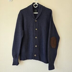 Jos‎ A Bank Executive Men's XL Navy Cardigan Shawl Collar Grandpa Sweater Preppy